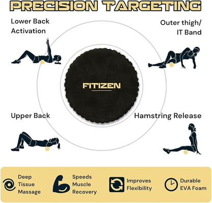 FitNation Foam Roller – High-Density Foam Muscle Roller – Textured Foam Rollers for Muscle Massage, Stretching, Pilates, Yoga