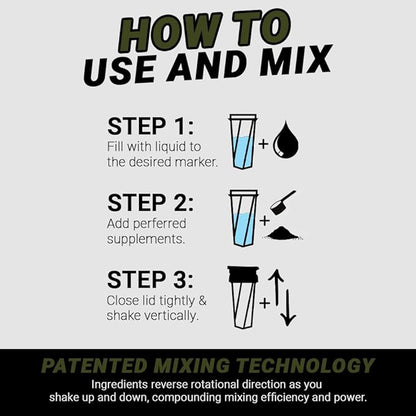 HELIMIX 2.0 Vortex Blender Shaker Bottle Holds upto 28oz | No Blending Ball or Whisk | USA Made | Portable Pre Workout Whey Protein Drink Shaker Cup | Mixes Cocktails Smoothies Shakes | Top Rack Safe