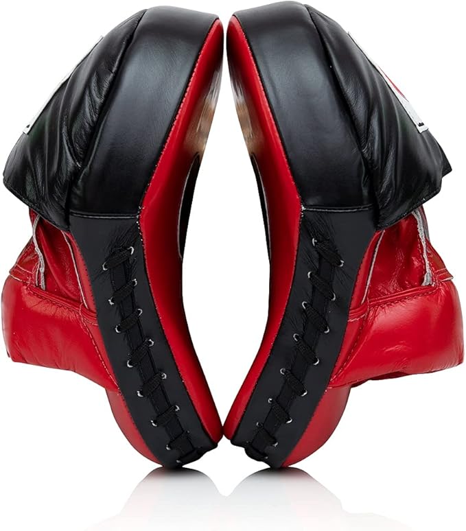 Fairtex FMV9 Contoured Focus Mitts |Striking Accuracy & Protection for Boxing, Muay Thai, Kickboxing |Ergonomic Design, Soft Padding, Secure Fit Leather