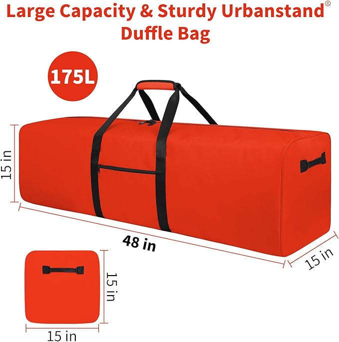 48 Inch Travel Duffle Bag Extra Large Sport Equipment Duffel Bags with 2-way Lockable Zippers Orange