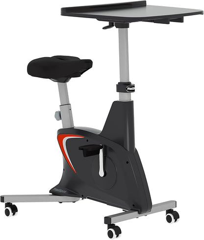 FLEXISPOT Exercise Bike with 2D Desktop, Space Saving Under Desk Bike with Removable Desk, Stationary Bikes Indoor Bikes with 300LBS Heavy Duty 8-Level Resistance Flywheel Optional LCD, V9PRO/V9MAX