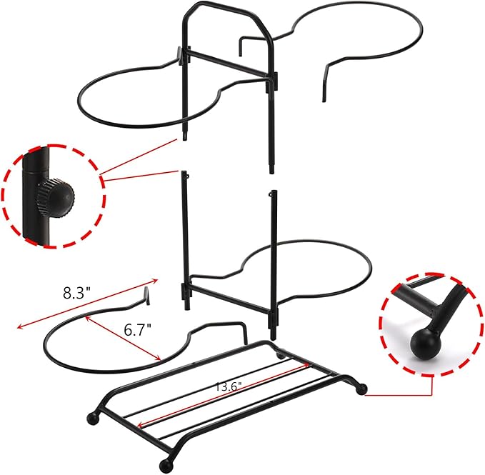 Lawei Metal Basketball Ball Storage Rack 4-Ball Double