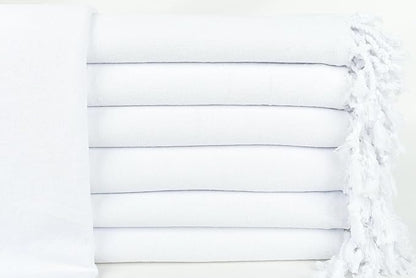 HAVLULAND Turkish Beach Towel Oversized 72’’x40’’ - Set of 6 | 100% Cotton Lightweight Sand Free Quick Dry Pool Towels | Extra Large Towels for Tie Dye Bath Towel Adults Beach Blanket Bulk of 6 White