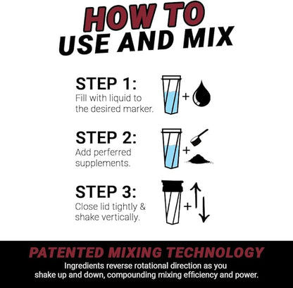 HELIMIX 2.0 Vortex Blender Shaker Bottle Holds upto 28oz | No Blending Ball or Whisk | USA Made | Portable Pre Workout Whey Protein Drink Shaker Cup | Mixes Cocktails Smoothies Shakes | Top Rack Safe