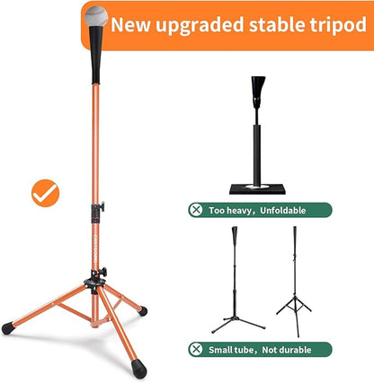Eastgoing Heavy Duty Baseball and Softball Portable Travel Batting Tee.Adjustable Height|Portable|Collapsible. Baseball Hitting Tee for Any Age Player Practice