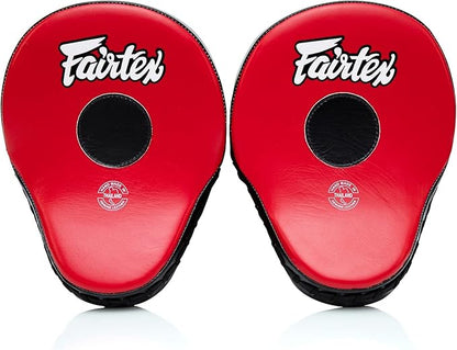 Fairtex FMV9 Contoured Focus Mitts |Striking Accuracy & Protection for Boxing, Muay Thai, Kickboxing |Ergonomic Design, Soft Padding, Secure Fit Leather