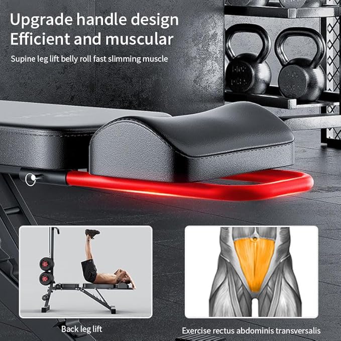 12-in-1 Multi-Functional Home Gym Workout Bench–High/Low Pulley System, Sit-Up Bench, LAT Pull-Down,Leg Developer,Adjustable Strength Training Equipment for Full-Body Fitness