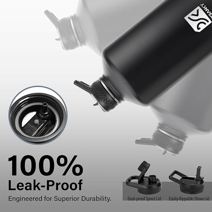 1 Gallon Water Bottle Insulated | Thickened Stainless Steel Vacuum Metal Water Jug | Portable Sports Large for Gym and Hiking with Straw, Carrier Bag, Handle Strap | BPA-Free 128 oz