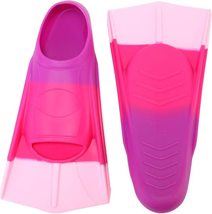 Kids Swim Fins,Short Comfortable Flippers for Lap Swimming and Training for Child,Girls,Boys,Beginners