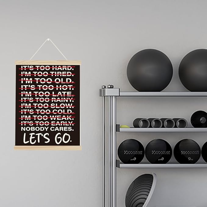 Gym Motivational Posters College Dorm Posters Gifts for Guys Friends Nobody Cares Lets Go Gym Flag Wall Art Decor Sign for Home Gym Bedroom Office