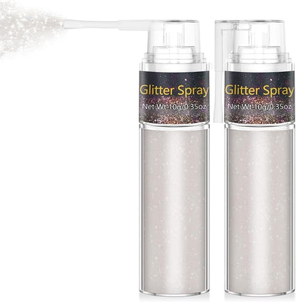 Hair and Body Glitter, 1PC Peal White Hair Glitter Extra Fine Face Shimmer Powder for Clothes, Festival Loose Sparkle Powder for Rave Clothes Nail Art Easter Halloween Crafts (Peal White)