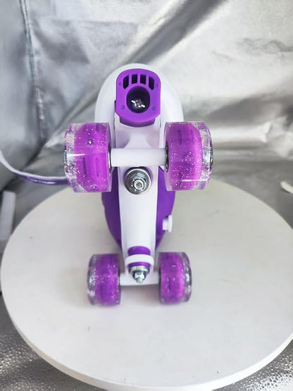 Kids Roller Skates for Girls-Outdoor 4 Size Adjustable Butterfly Quad Rollerskates for Indoor Ages 3-12 Years Beginners Children's Birthday Gift with Light Up Wheels patines para niñas Indoor