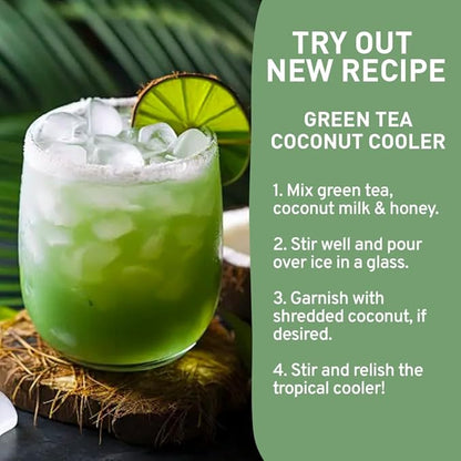 HANDPICK, Green Tea Loose Leaf (255g/9oz) +100 Cups | Non-GMO, 100% Pure Green Tea Leaves Sourced from Himalayas, India | Resealable Ziplock Pouch