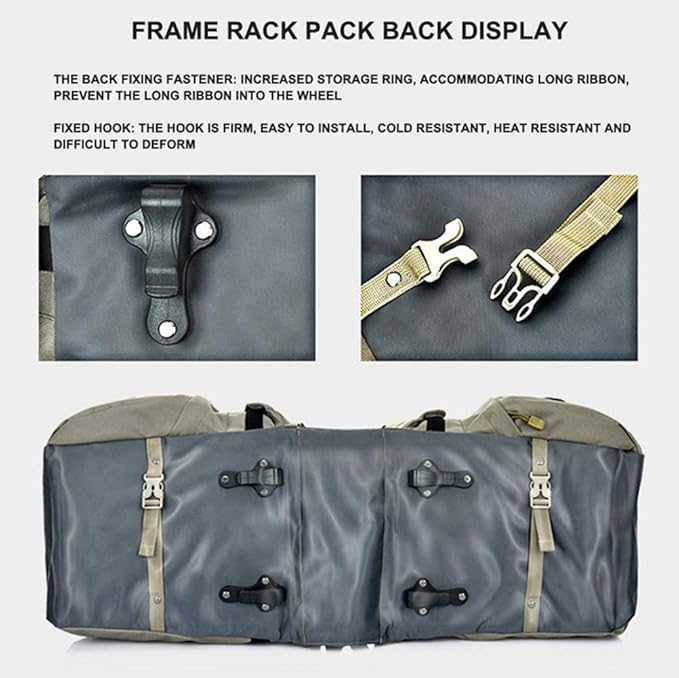 FANWU 50L Bike Panniers Bicycle Commuting Bag Waterproof Saddle Bags with Rain Cover for Bicycle Rear Rack Carrier, Support for Width Less Than 7 inches Bike Rack