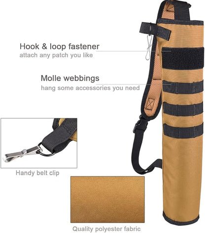 KRATARC Archery Lightweight Back Arrow Quiver Dual Use Foldable Compact Hip Arrows Bag with Molle System Hanged for Target Shooting