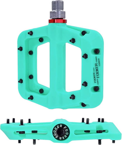 FOOKER MTB Pedals Mountain Bike Pedals 3 Bearing Non-Slip Lightweight Nylon Fiber Bicycle Platform Pedals for BMX MTB 9/16"