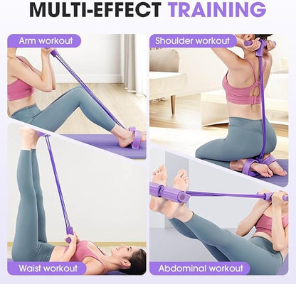 21 Fitness Resistance Bands-4 Tube Pedal Ankle Puller, Elastic Yoga Pedal Puller Resistance Band, Stretching Bands for Arm and Leg Workouts Abdomen, AB Training Auxiliary Device for Women Men