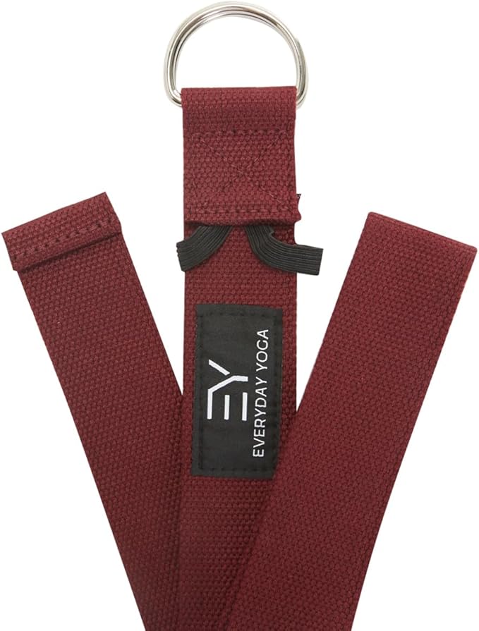 Everyday Yoga Super Strong Strap with Metal D-ring Buckle - Improve Flexibility, Stretching, and Physical Therapy Fitness.