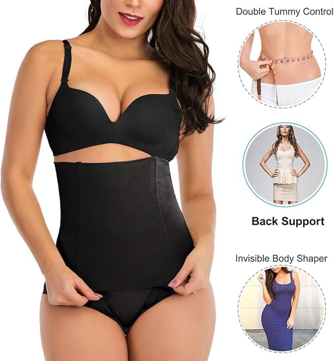 FUT Women's Waist Trainer Shapewear Tummy Control Waist Cincher Slim Body Shaper Postpartum Belly Band Wrap