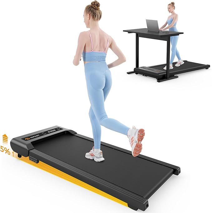 Walking Pad Treadmill, 3 in 1 Foldable Under Desk Treadmills for Home Office, Small Walking Pad with Incline Handle Bar, 300lbs Capacity 2.5HP Portable Running Machine with APP Remote Control