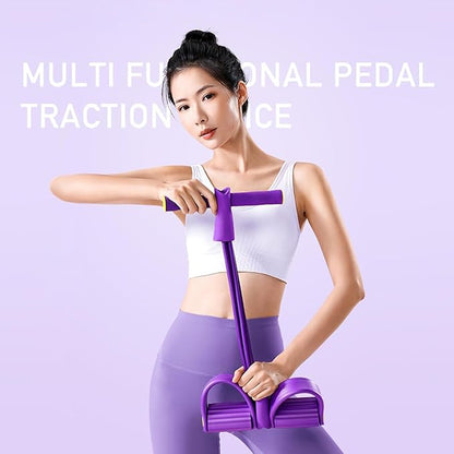 6 Tube Pedal Ankle Puller with 8 Shape Resistance Band, Fitness Resistance Bands for Women, Exercise Bands with Handles, Workout Bands for Abdomen, Waist, Leg, Hip