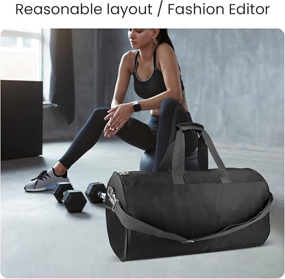 C&F BOGMOST Small Gym Bag for Travel & Duffel - 17 Inch Lightweight Carry On Bag for Men & Women, Mini Duffel Bag,Perfect for Sports, Weekend Trips, and Overnight Stays, Black