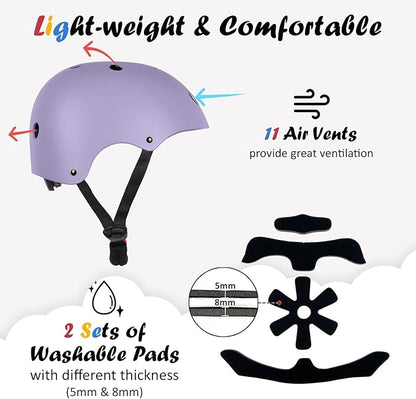 Kids Bike Helmet, Adjustable and Multi-Sport, from Toddler to Youth, 3 Sizes