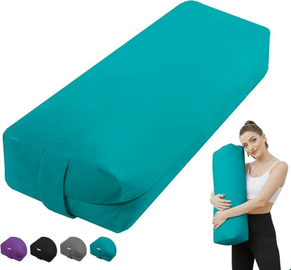 Rectangular Yoga Bolster Pillow, Meditation Pillow for Yin & Restorative Yoga, Filled with Wasted Sponge