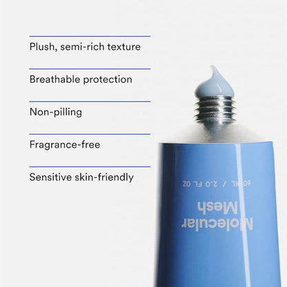 Experiment Molecular Mesh Barrier Repair Moisturizer – Soothing Lightweight Face Cream for Strength, Redness & Irritation - Ectoin, Phytosphingosine, Centella 2 FL OZ - Vegan for Sensitive Skin