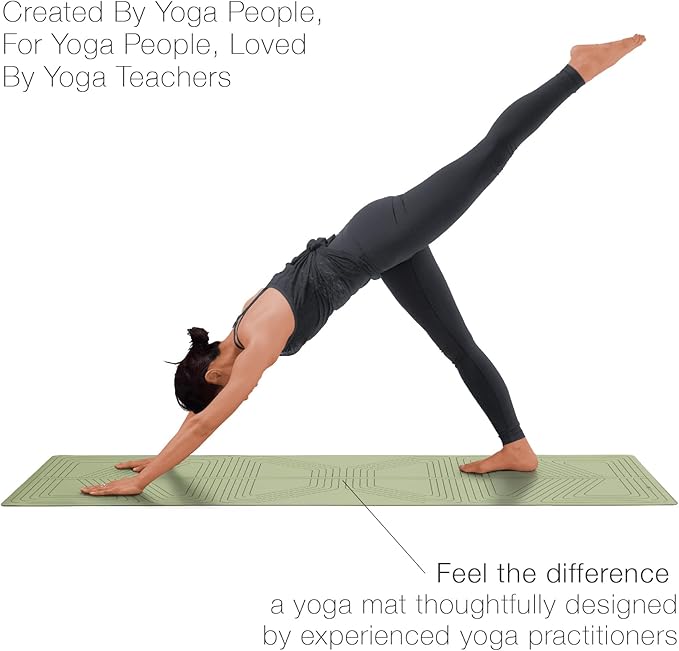 agoy Pro+ Warrior - Premium Non-Slip Yoga Mat – Eco-Conscious Design - PU Mat With Wet/Dry Grip+ - Focus Alignment - Lazer-Etched Technology - A Portable Standard Size Mat for All Styles of Yoga