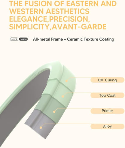 KAVVO Macaron 36mm Round Stylish Watch, 1.106'' AMOLED Retina Screen, Always-on Display, Silicone Magnetic Suction Strap, Female Health Record, Waterproof(Mistic Black)