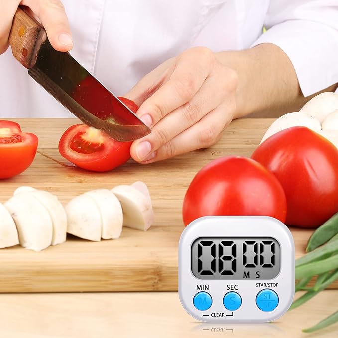 Flutesan 6 Pack Digital Kitchen Timer First Day of School Back to School for Cooking with 6 Pcs Lanyard Magnetic Back and On/Off Switch Second Minute Count up Countdown