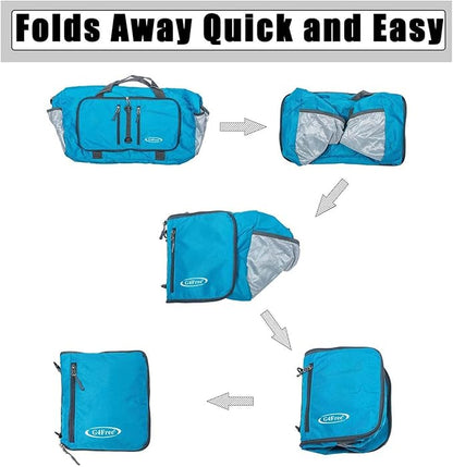 G4Free 40L/65L Foldable Duffel Bag, Water-Repellent Travel Backpack, Lightweight Carry Bag for Overnight Weekender Sports Men Women