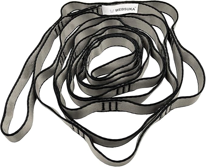 Aerial Yoga Hammock Daisy Chains Strap, Strong 22kN Adjustable with 10 Loops, No Stretch, Climbing Strap Nylon Chain Sling for Aerial Yoga,Swing, Hammock, Suspension, Exercise