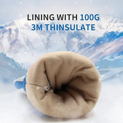 HANDLANDY Insulated Work Gloves Waterproof for Men Women, 3M Thinsulate Ski Gloves Winter Cold Weather Work Gloves Touchscreen (Medium, Black)