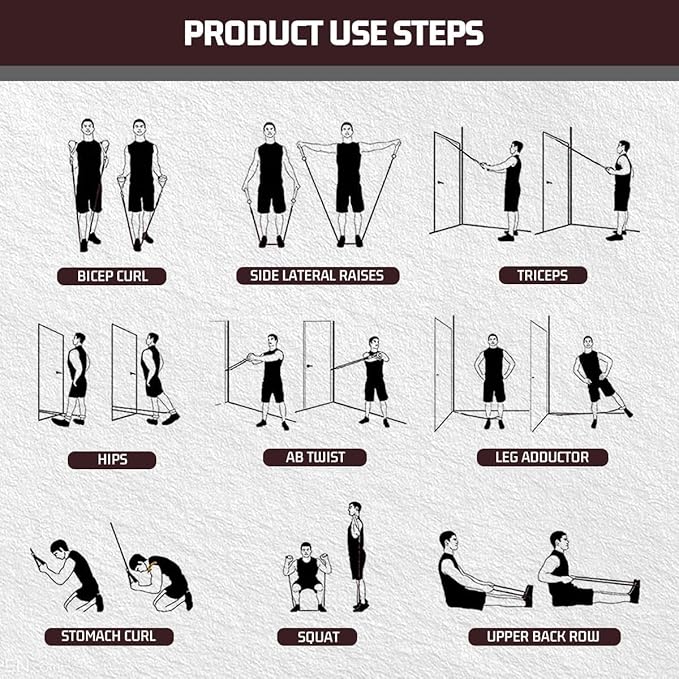 VEICK Resistance Bands, Exercise Bands for Working Out with Handles, Elastic Workout Bands for Men Women, Exercising Bands for Strength Training Equipment at Home Gym