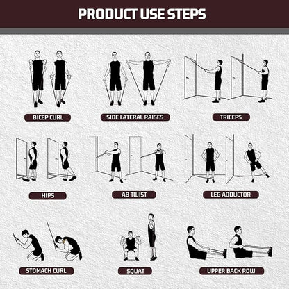 VEICK Resistance Bands, Exercise Bands for Working Out with Handles, Elastic Workout Bands for Men Women, Exercising Bands for Strength Training Equipment at Home Gym