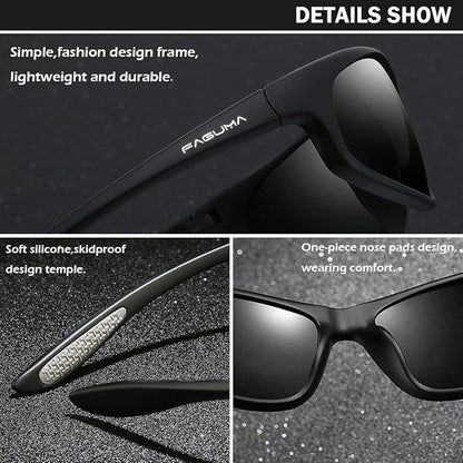 FAGUMA Polarized Sports Sunglasses For Men Cycling Driving Fishing UV400 Protection