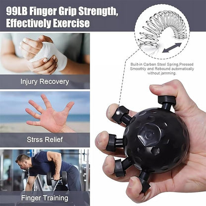 Glitzgrip Arm Builder 2025 New Hand Forearm Ball Strengthener and Finger Grip Exerciser Balls Wrist Strengthening Guitar Finger Gripper Strength Trainer Hand Squeezer Stretcher Extender Workout