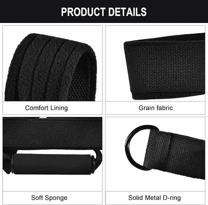 Pilates Double Loop Straps for Reformer, D Ring Straps Handle, Yoga Exercise Straps, 2 PCS