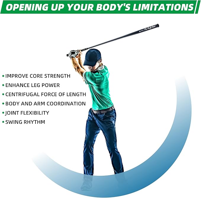 Golf Swing Trainer Pro Golf Bat Carbon Fiber Golf Swing Training Aid,Increase Club Head Speed,Golf Warm-Up Stick,Strength and Tempo Training Golf Accessories for Men Women