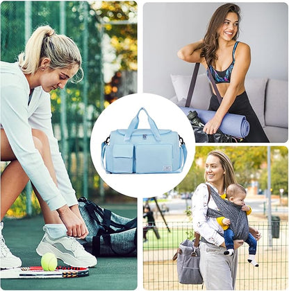 FIORETTO Women's Gym Duffle Bag with Shoes Compartment, 37L Capacity, Ideal for Travel, Gym, Sports, Duffel, Weekender