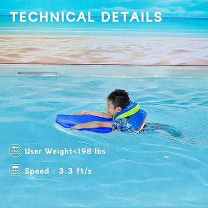 Electric Swimming Kickboard for Kids,Motorized Swim Board with Water Gun, Motorized Swim Training for Children Adults, 60N Thrust, 198 lbs Buoyancy, 25V Rechargeable Battery