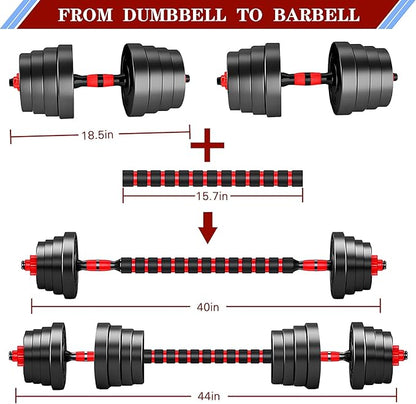 Adjustable-Dumbbells-Sets,Free Weights-Dumbbells Set of 2 Convertible To Barbell A Pair of Lightweight for Home Gym,Women and Men Equipment