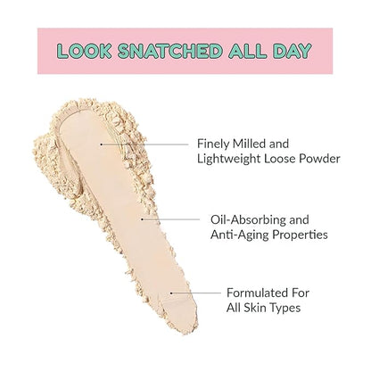 Kimchi Chic Beauty Puff Puff Pass Set and Bake Setting Powder for Makeup, Extra Fluffy Loose Face Powder Poof, Soft Natural Face Makeup for Uneven Skin Tone, 02 Banana