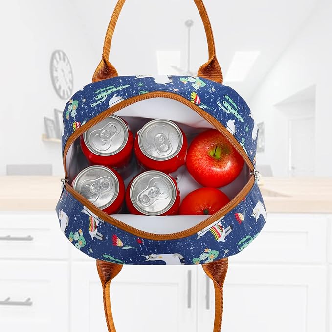 FlowFly Insulated Lunch Cooler Bag - Tote Bag Organizer for Women/Men, Alpaca