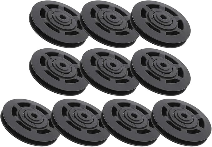 10 Pcs 95mm Universal Nylon Bearing Pulley Wheel Replacement Black for Gym Fitness Equipment Combination Fitness Products