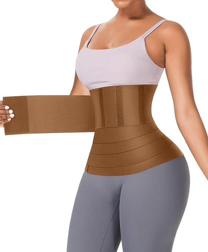 FeelinGirl Waist Trainer for Women Trimmer Belt Waist Cincher Tummy Wrap Plus Size Snatch Me Up Bandage Body Shaper