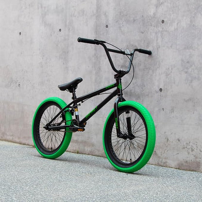 Freestyle BMX Bike, 20 Inch Yaphet Bicycle for Teen Beginner and Adult Riders, Bike with Hi-Ten Steel Frame, Multiple Colors