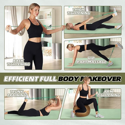 Resistance Band Figure 8 Exercise Cord, Fitness Resistance Bands with Handles, Exercise Tube Band for Arm and Shoulder Stretch